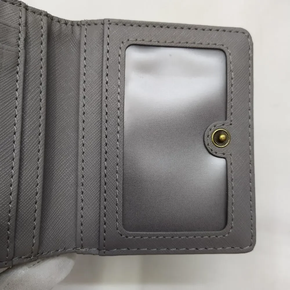 Fossil Blue Leather Credit Card ID Window Bifold Square Wallet